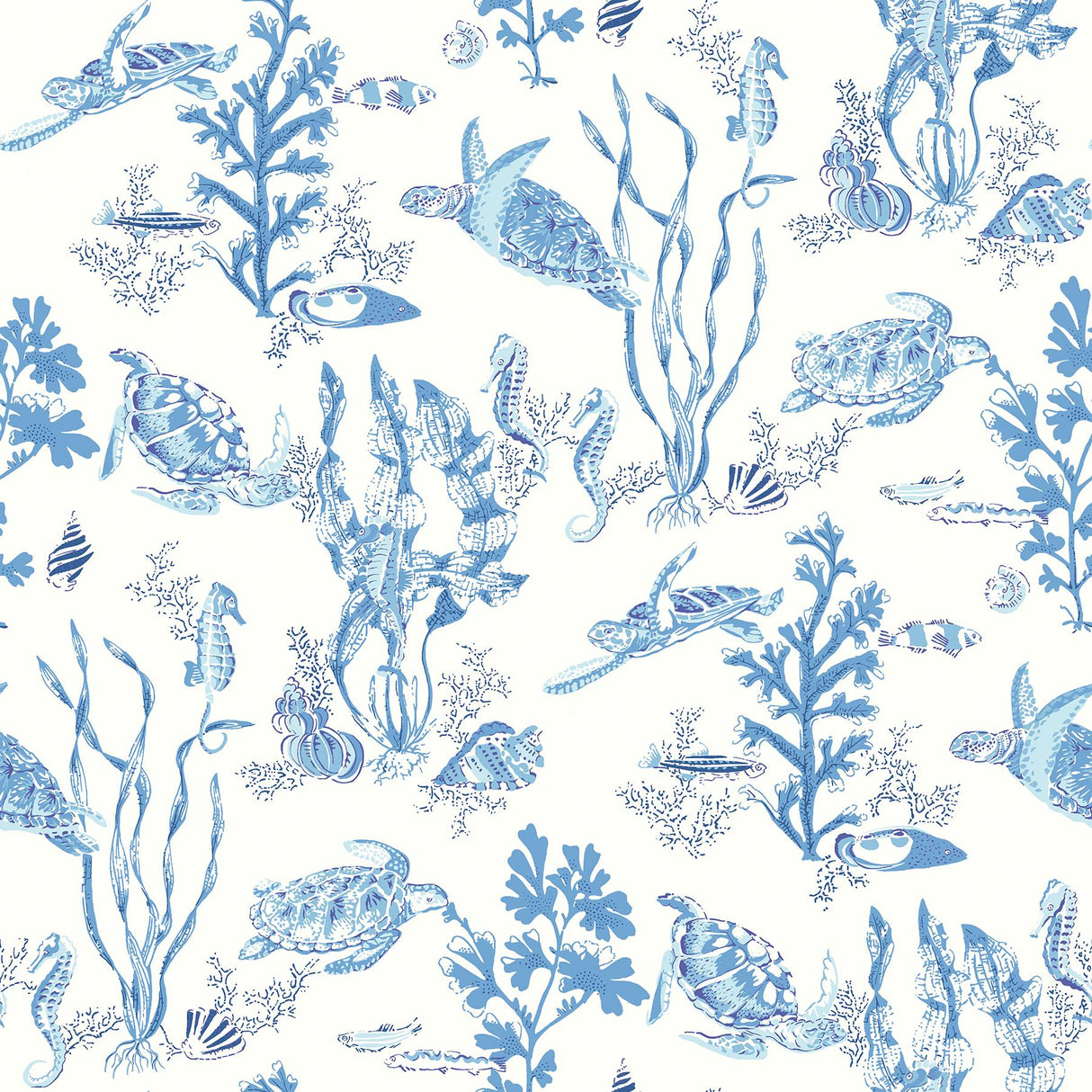 York Azure Garparilla Peel & Stick Wallpaper
