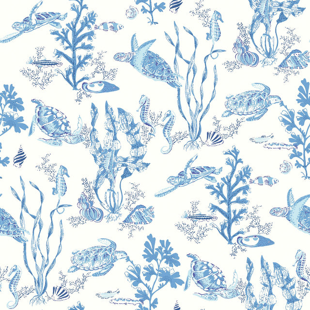York Azure Garparilla Peel & Stick Wallpaper