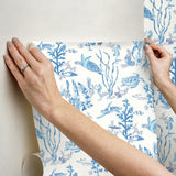 York Azure Garparilla Peel & Stick Wallpaper