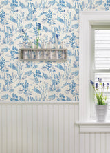 York Azure Garparilla Peel & Stick Wallpaper