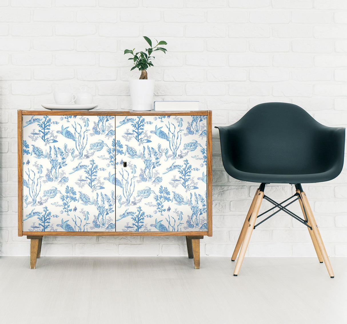 York Azure Garparilla Peel & Stick Wallpaper