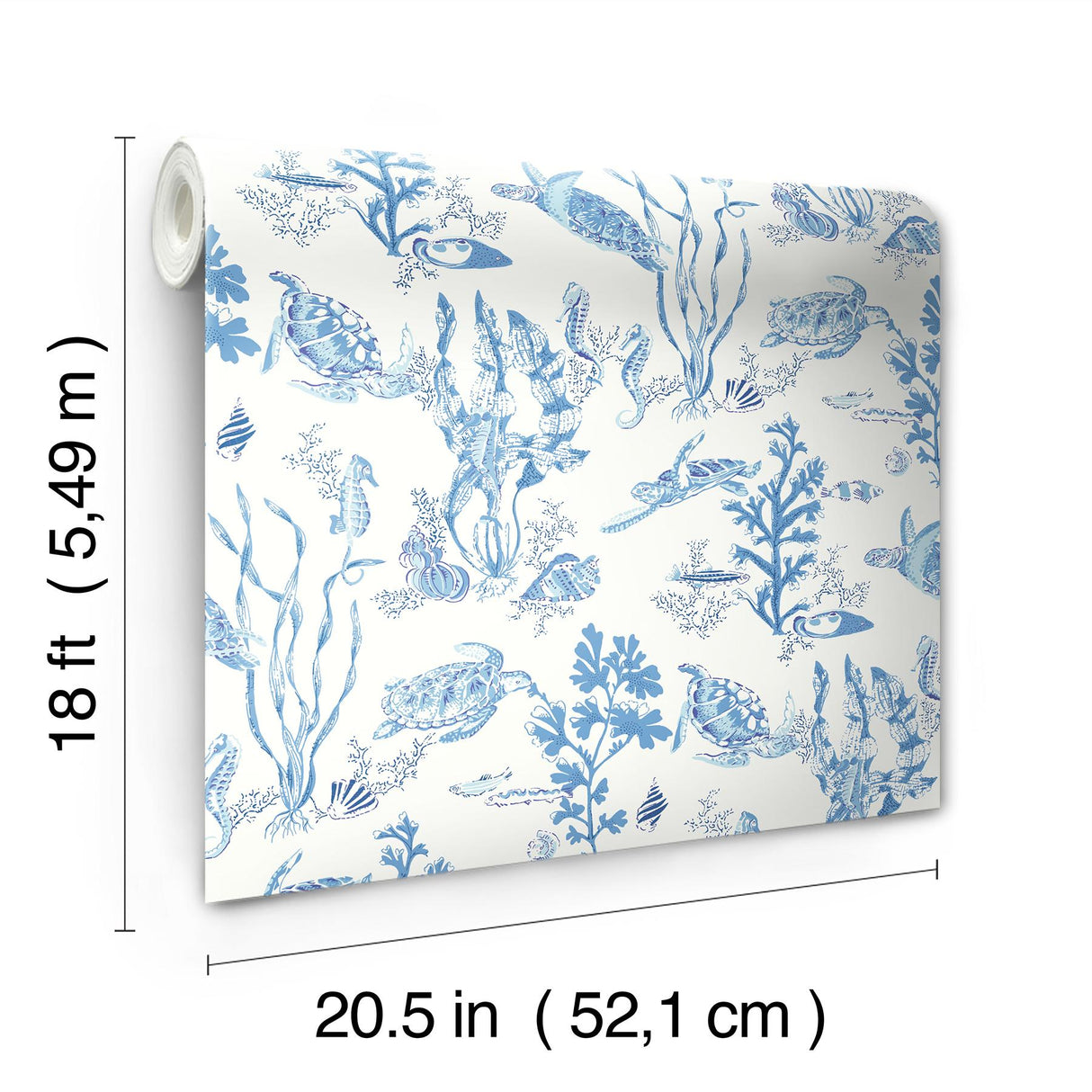 York Azure Garparilla Peel & Stick Wallpaper