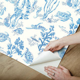 York Azure Garparilla Peel & Stick Wallpaper