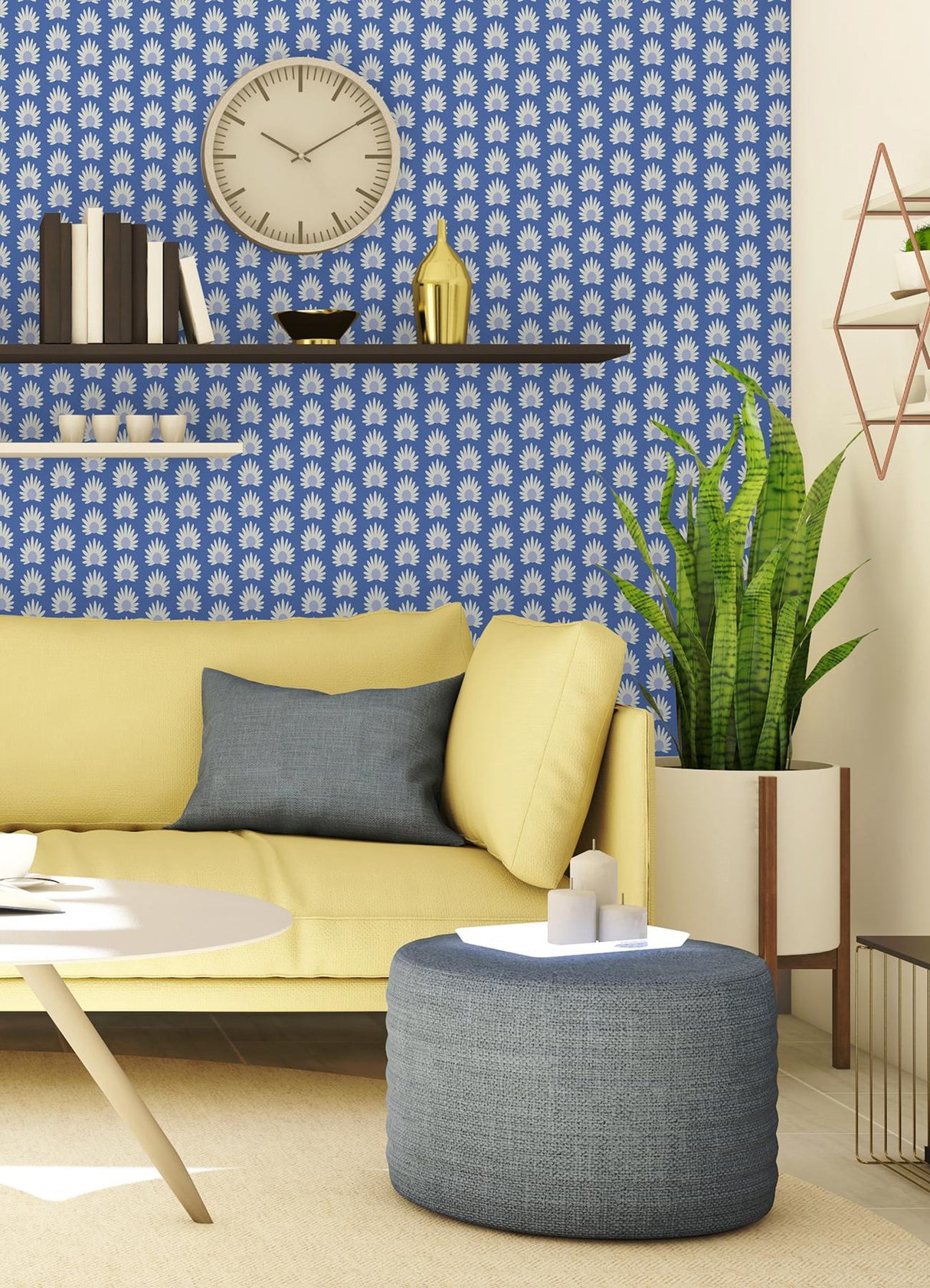 York Azure Fleur Peel & Stick Wallpaper