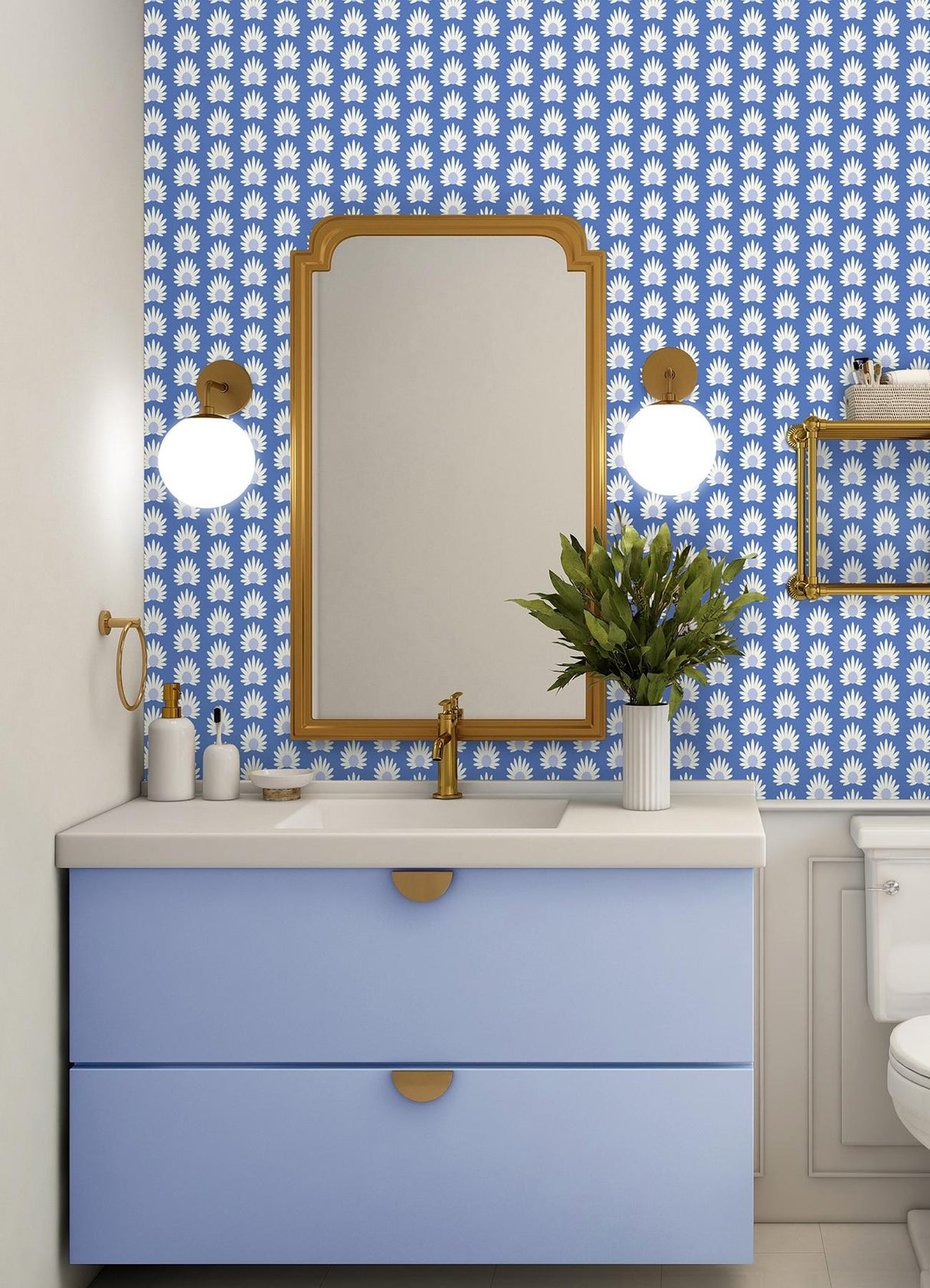 York Azure Fleur Peel & Stick Wallpaper