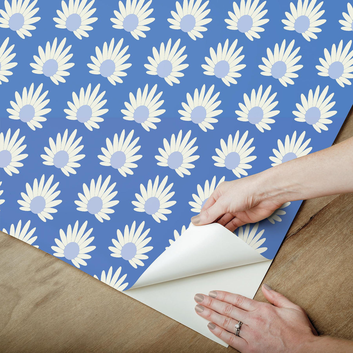 York Azure Fleur Peel & Stick Wallpaper