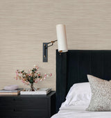York Wallcoverings Sari Silk Beige Faux Fabric Wallpaper