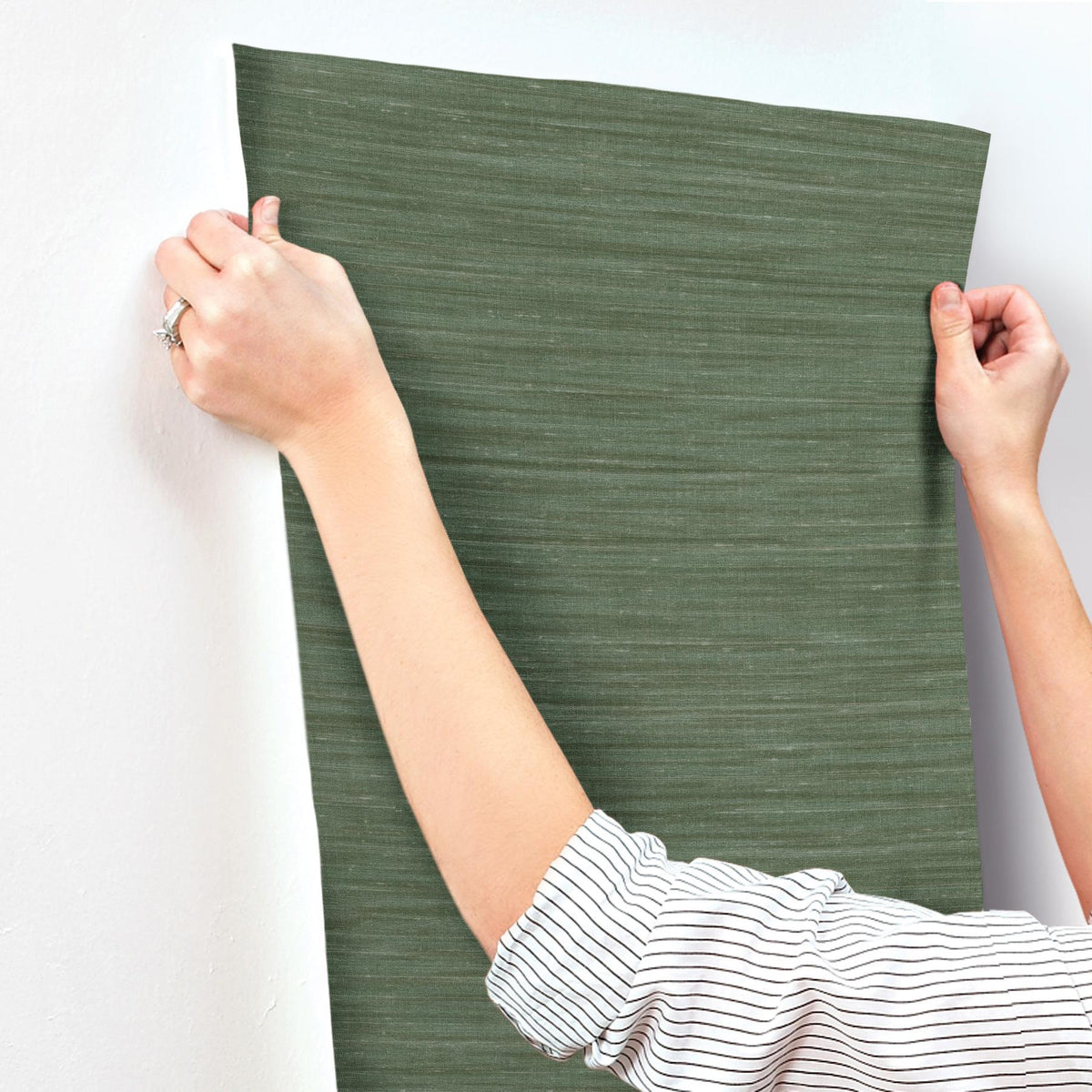 York Wallcoverings Sari Silk Green Faux Fabric Wallpaper