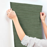 York Wallcoverings Sari Silk Green Faux Fabric Wallpaper