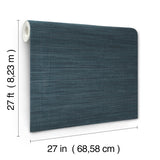 York Wallcoverings Sari Silk Slate Faux Fabric Wallpaper