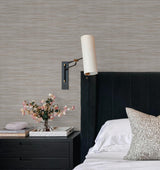 York Wallcoverings Sari Silk Grey Faux Fabric Wallpaper