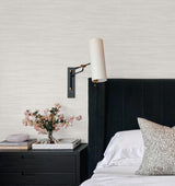 York Wallcoverings Sari Silk Pearl Faux Fabric Wallpaper