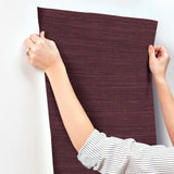 York Wallcoverings Sari Silk Merlot Faux Fabric Wallpaper