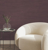 York Wallcoverings Sari Silk Merlot Faux Fabric Wallpaper