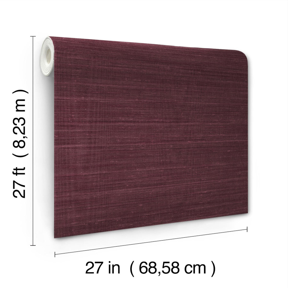 York Wallcoverings Sari Silk Merlot Faux Fabric Wallpaper
