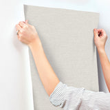 York Wallcoverings Terrene Light Grey Faux Linen Wallpaper
