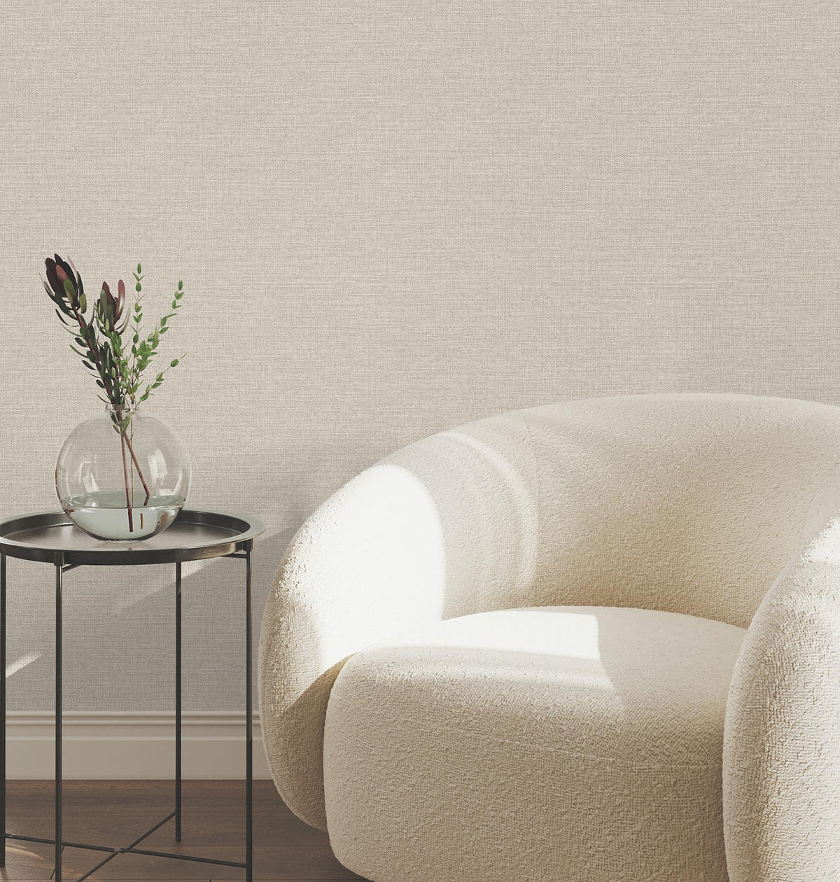 York Wallcoverings Terrene Light Brown Faux Linen Wallpaper
