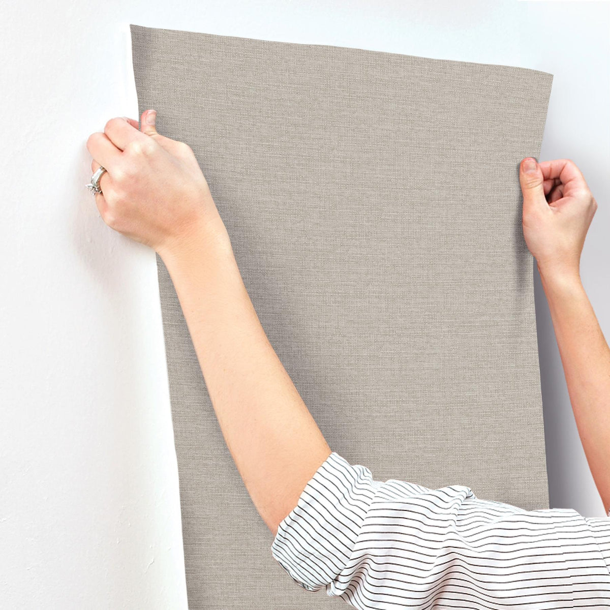 York Wallcoverings Terrene Grey Faux Linen Wallpaper