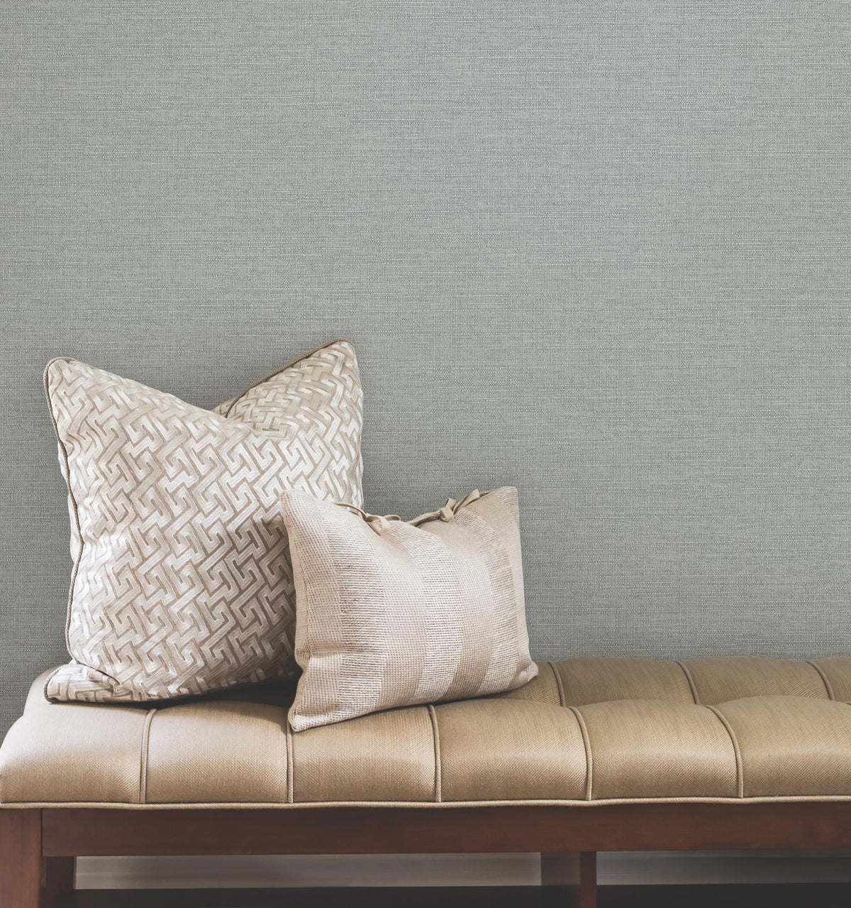 York Wallcoverings Terrene Light Blue Faux Linen Wallpaper