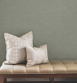 York Wallcoverings Terrene Moss Faux Linen Wallpaper