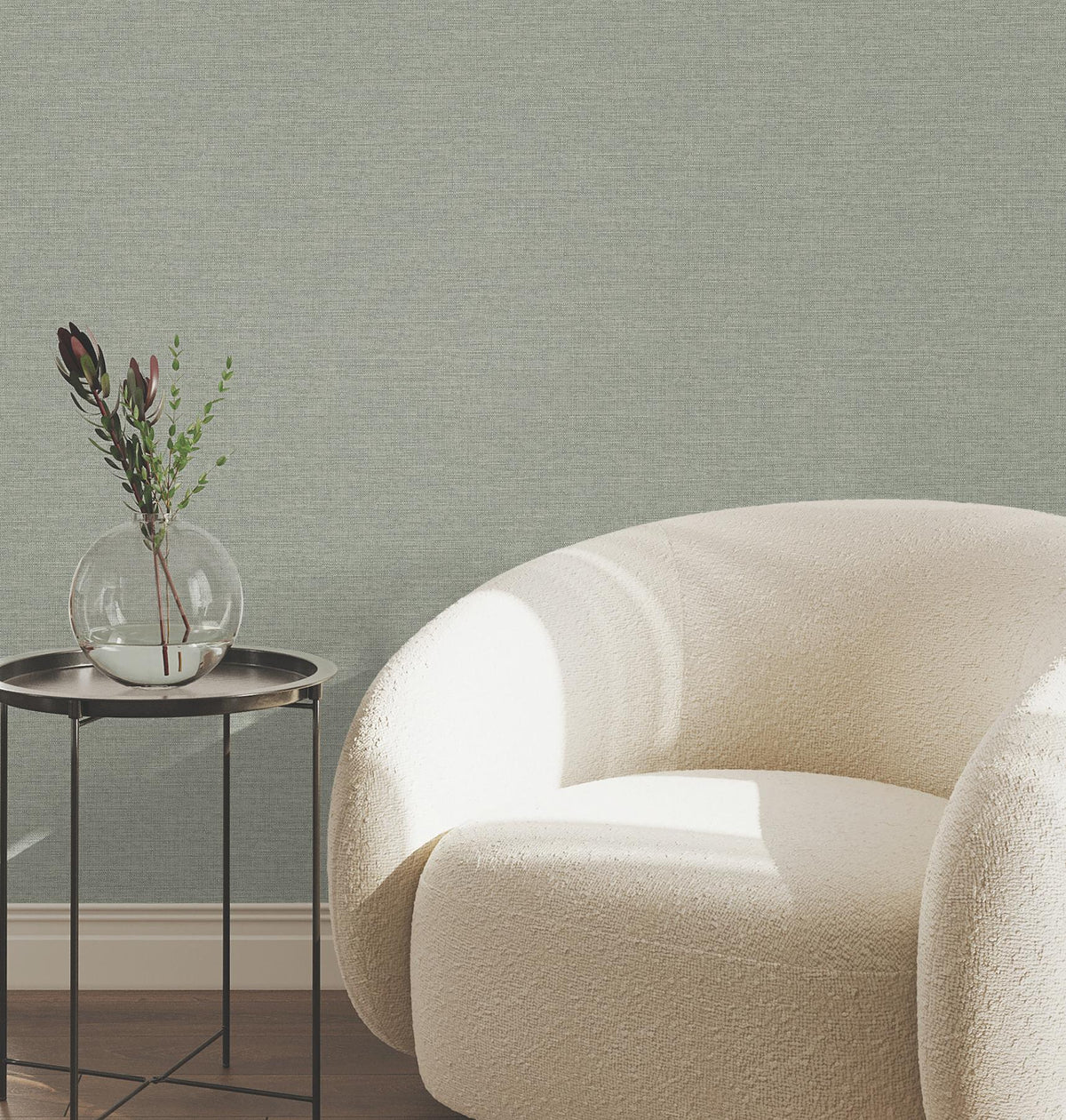York Wallcoverings Terrene Moss Faux Linen Wallpaper