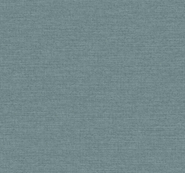 York Wallcoverings Terrene Teal Faux Linen Wallpaper