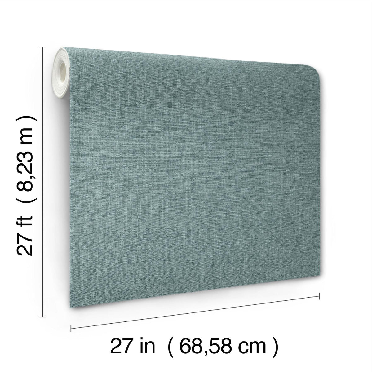 York Wallcoverings Terrene Teal Faux Linen Wallpaper