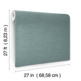 York Wallcoverings Terrene Teal Faux Linen Wallpaper