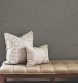 York Wallcoverings Terrene Charcoal Faux Linen Wallpaper