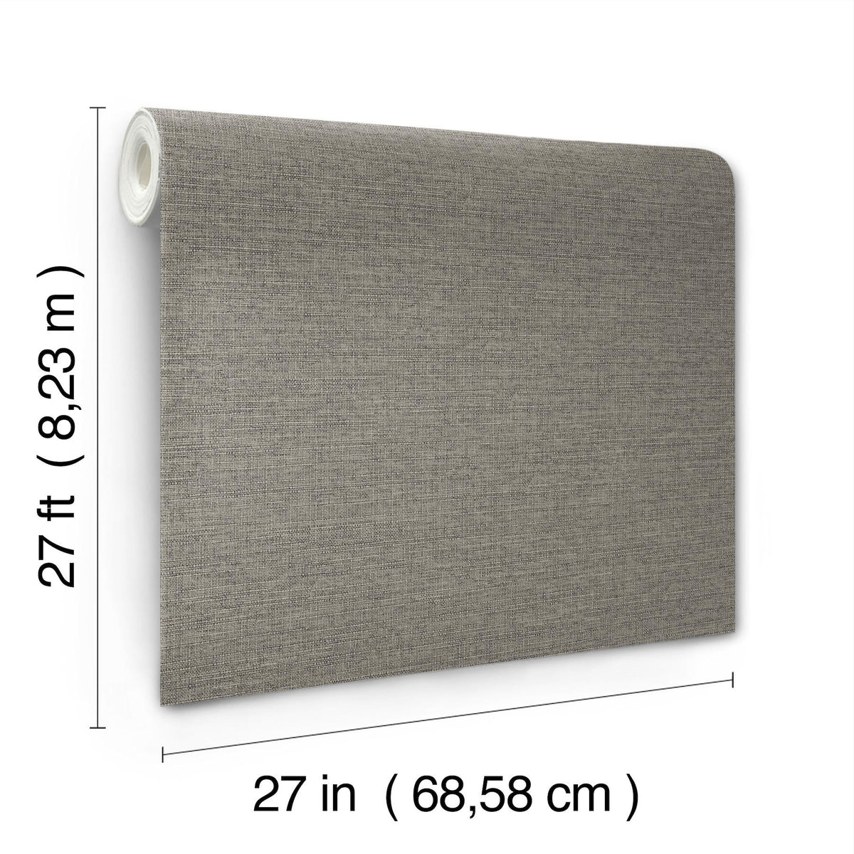 York Wallcoverings Terrene Charcoal Faux Linen Wallpaper