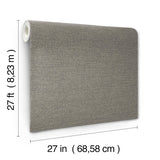 York Wallcoverings Terrene Charcoal Faux Linen Wallpaper