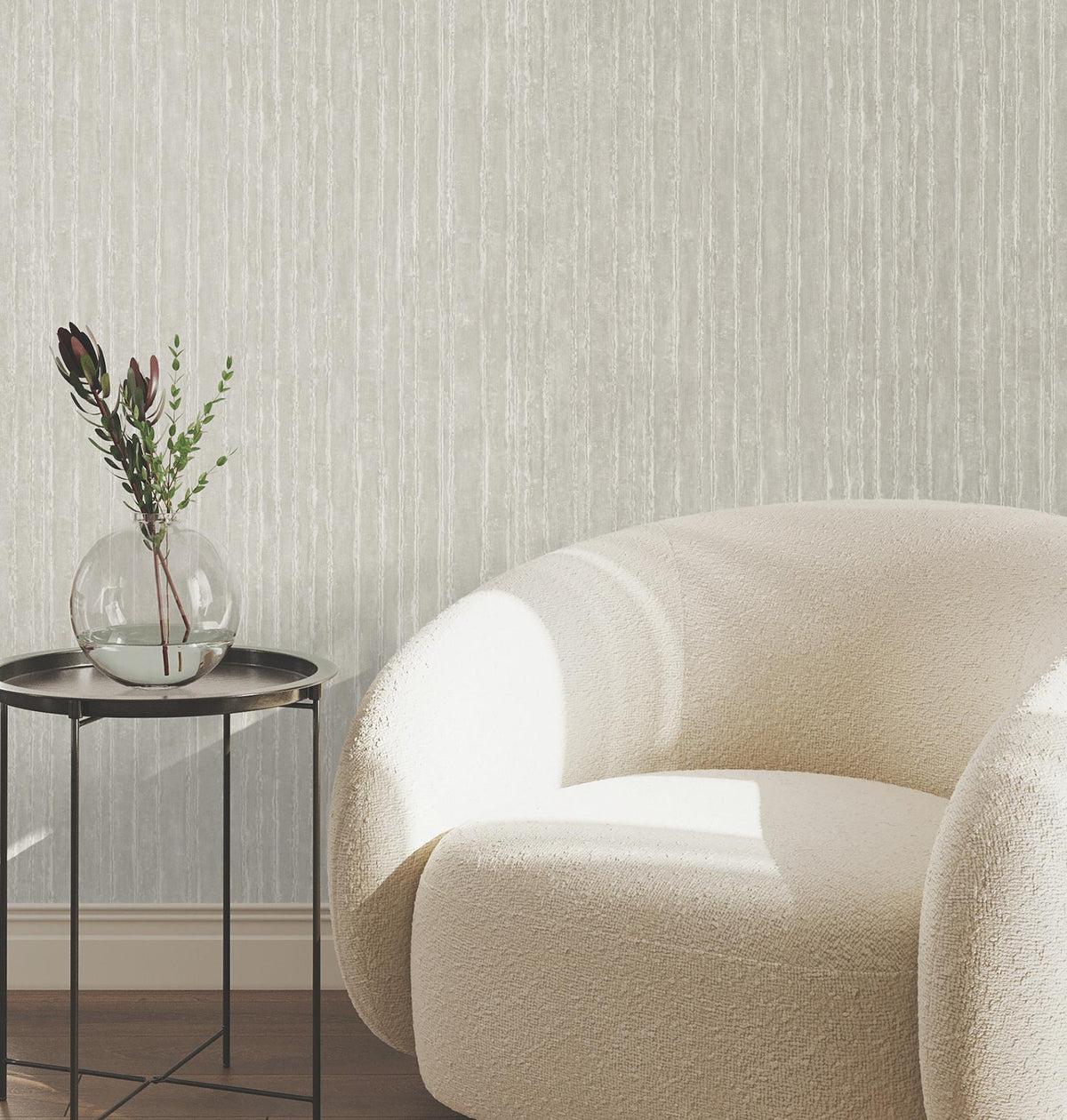 York Wallcoverings Precious Metal Silver Corrugated Wallpaper