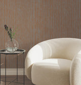York Wallcoverings Precious Metal Copper Corrugated Wallpaper