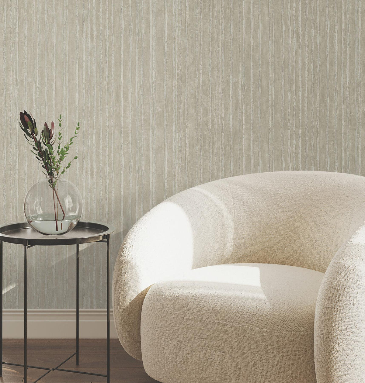 York Wallcoverings Precious Metal Taupe Corrugated Wallpaper