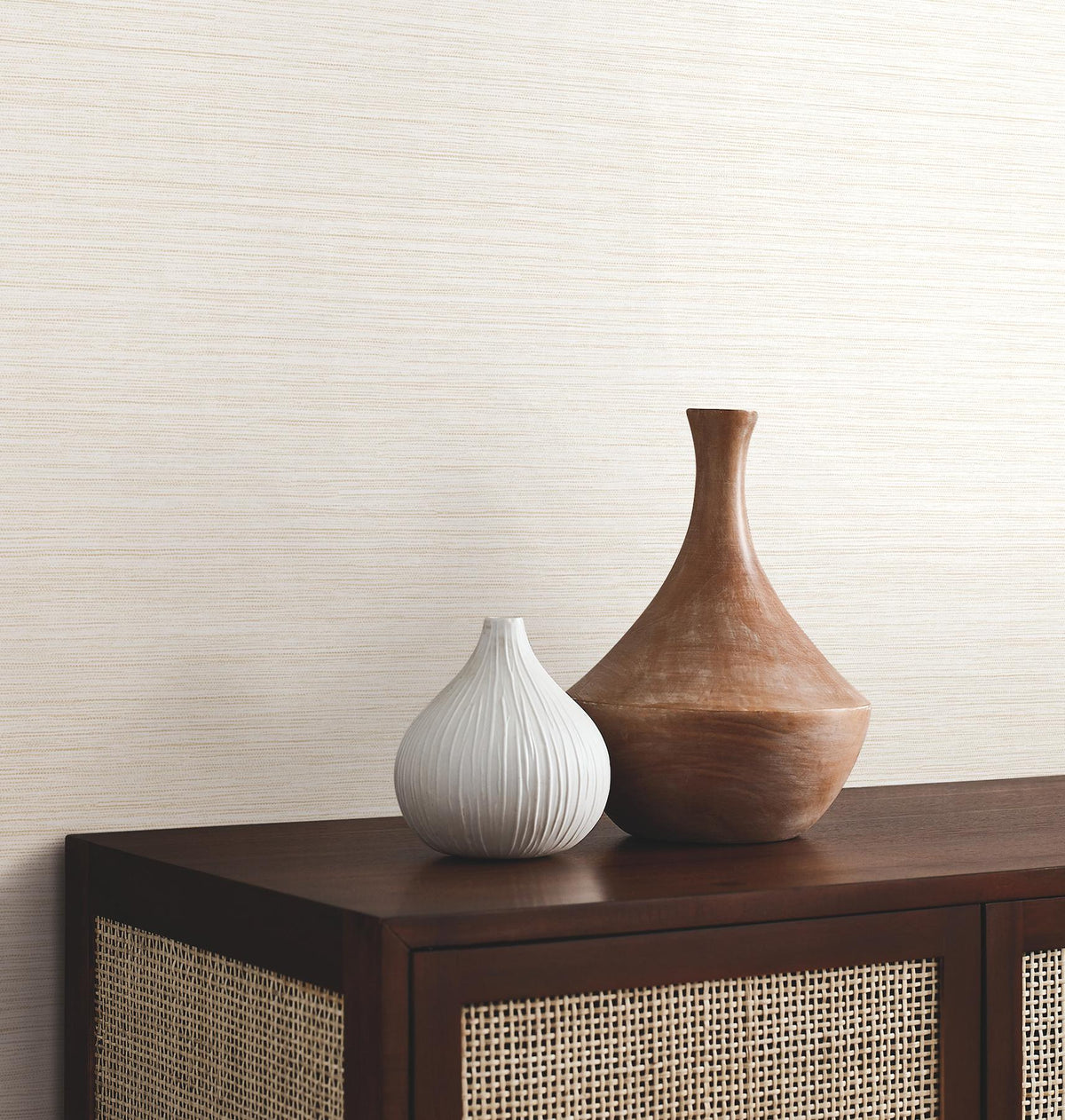 York Wallcoverings Mystic Eggshell Faux Grasscloth Wallpaper