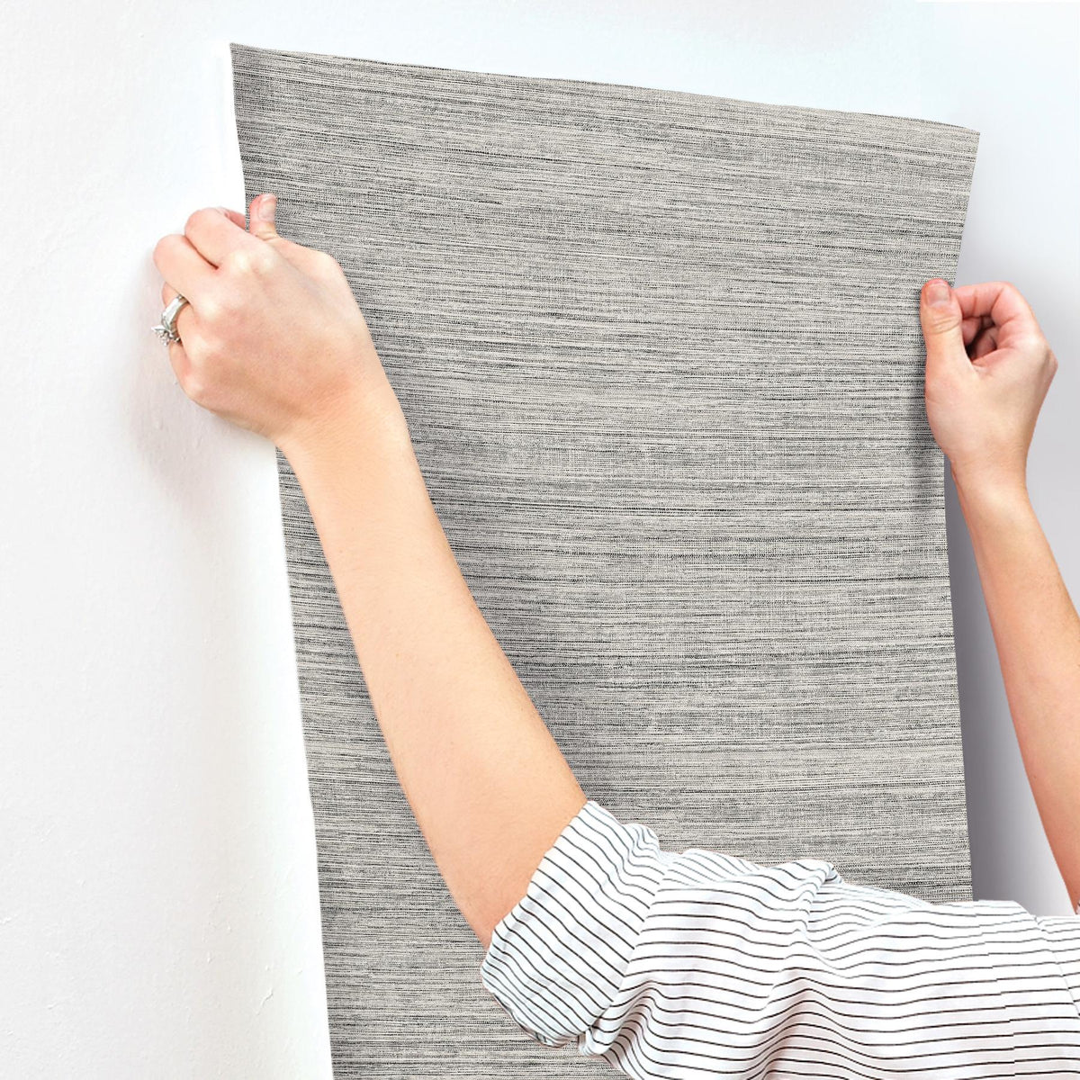 York Wallcoverings Mystic Ash Faux Grasscloth Wallpaper