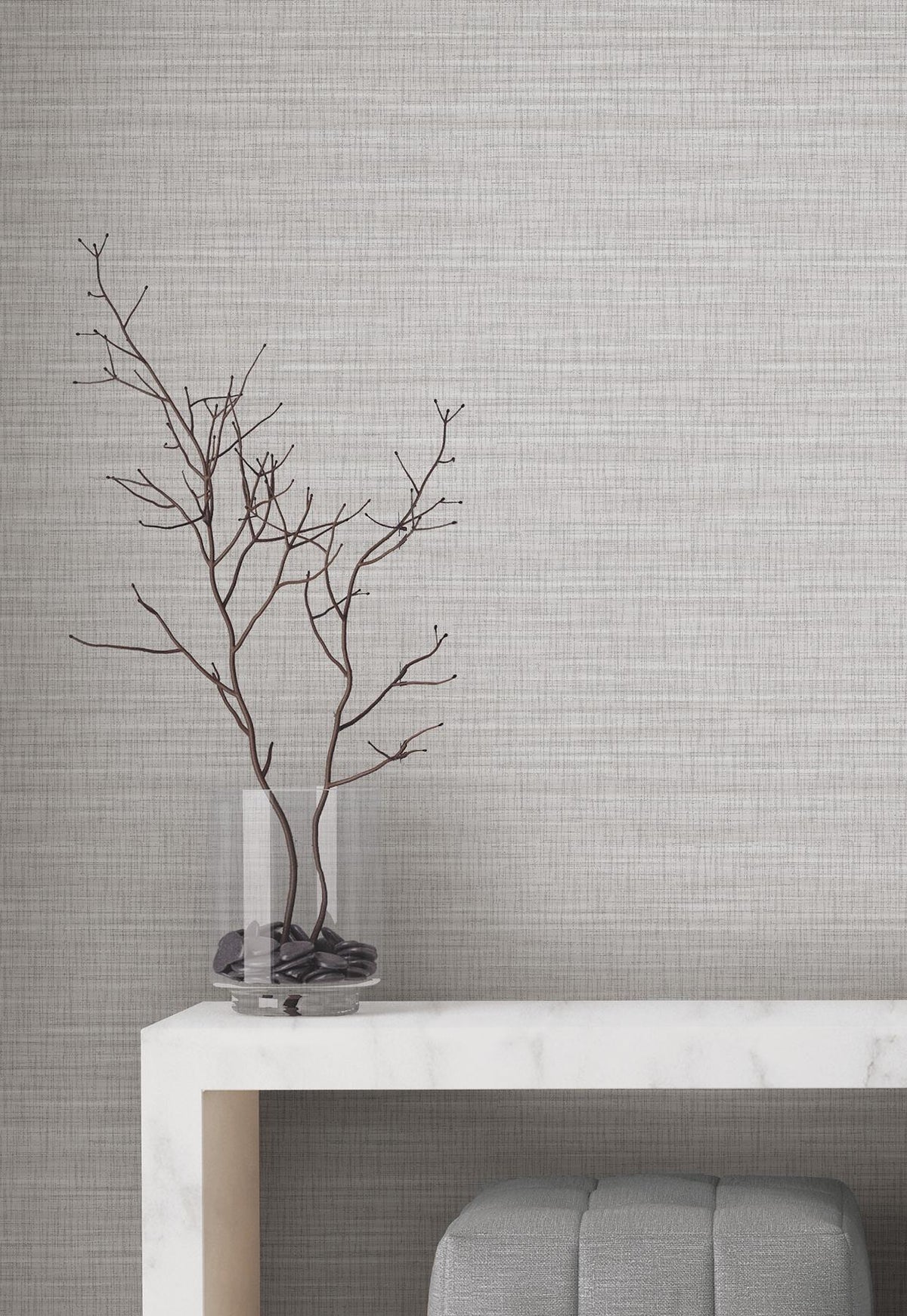 York Wallcoverings Down To Earth Light Grey Striated Wallpaper