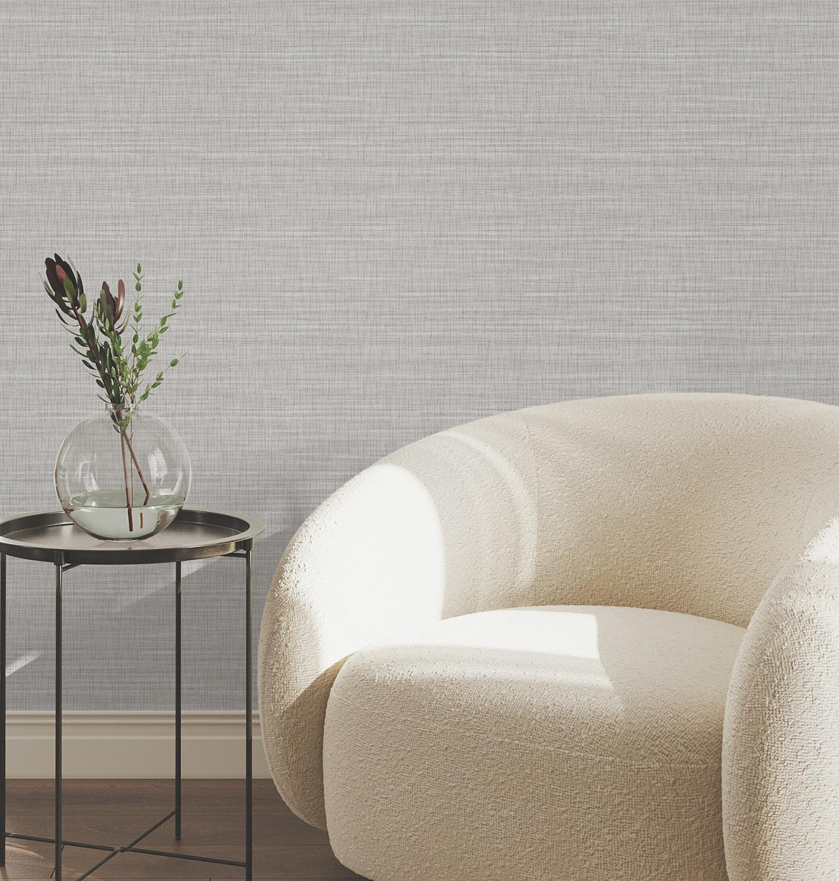 York Wallcoverings Down To Earth Light Grey Striated Wallpaper