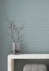 York Wallcoverings Down To Earth Aquamarine Striated Wallpaper