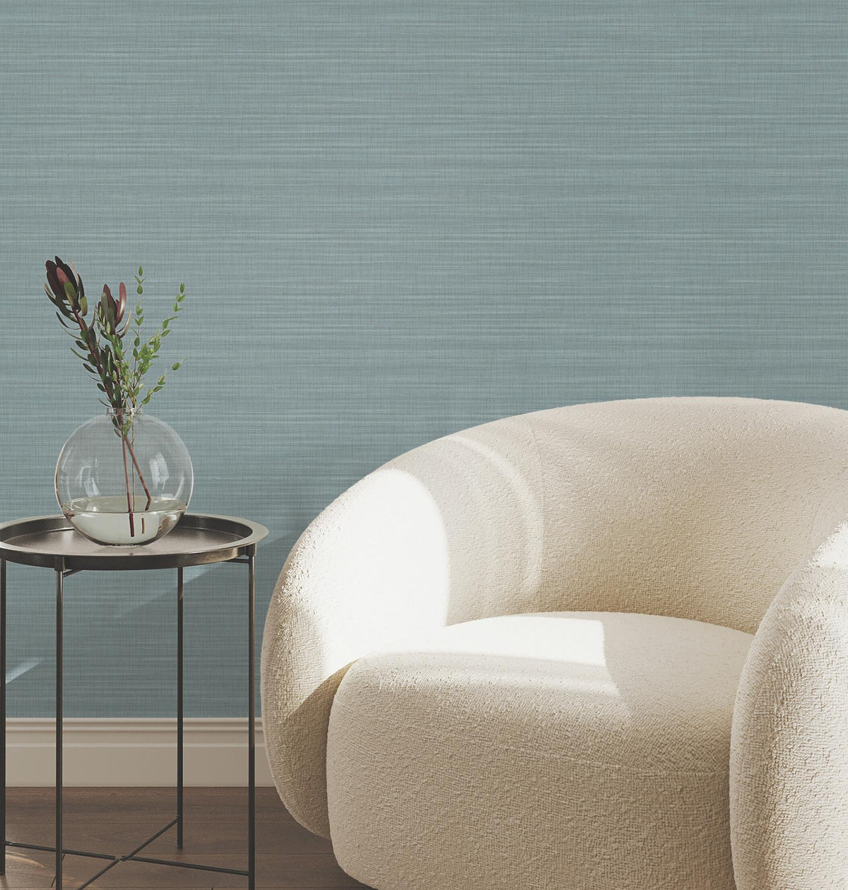 York Wallcoverings Down To Earth Aquamarine Striated Wallpaper