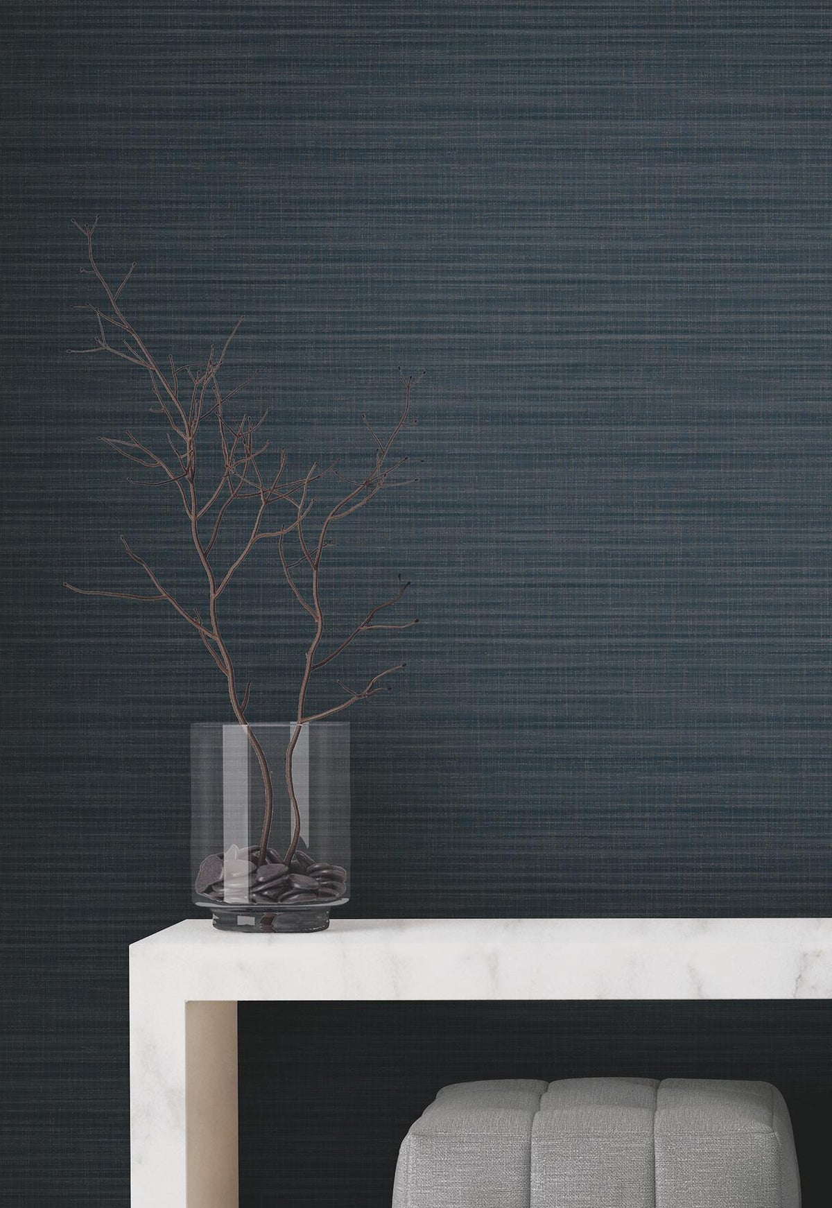 York Wallcoverings Down To Earth Indigo Striated Wallpaper