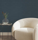 York Wallcoverings Down To Earth Indigo Striated Wallpaper