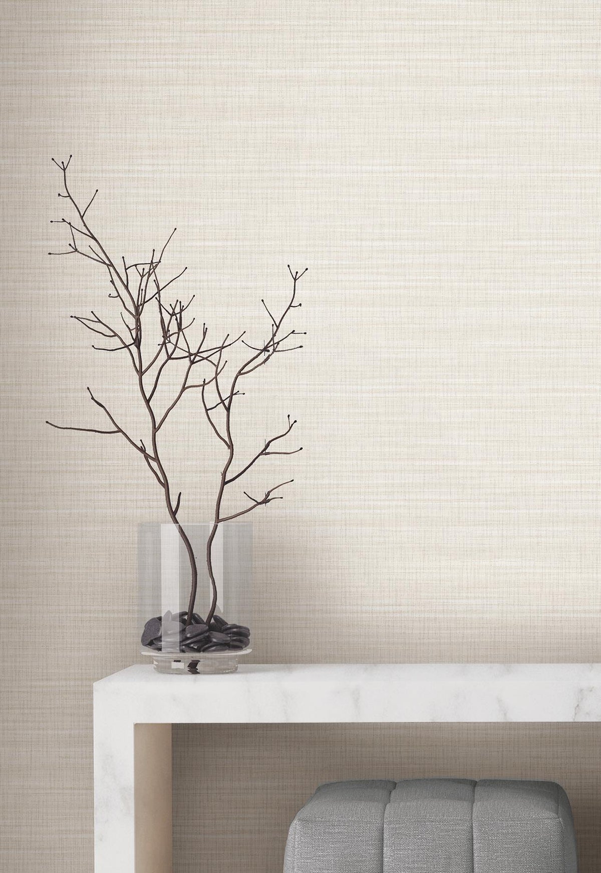 York Wallcoverings Down To Earth Cream Striated Wallpaper