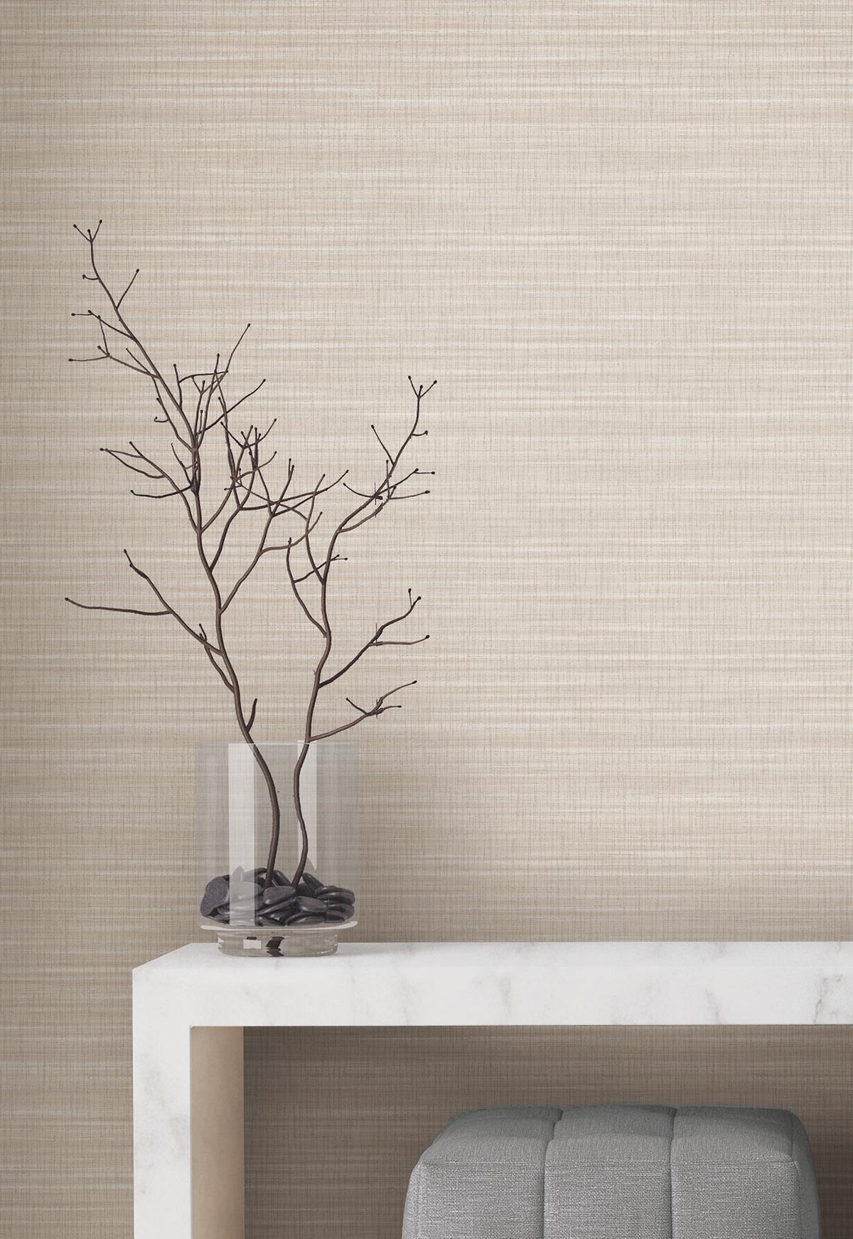 York Wallcoverings Down To Earth Beige Striated Wallpaper