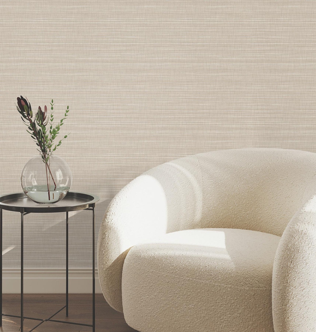 York Wallcoverings Down To Earth Beige Striated Wallpaper