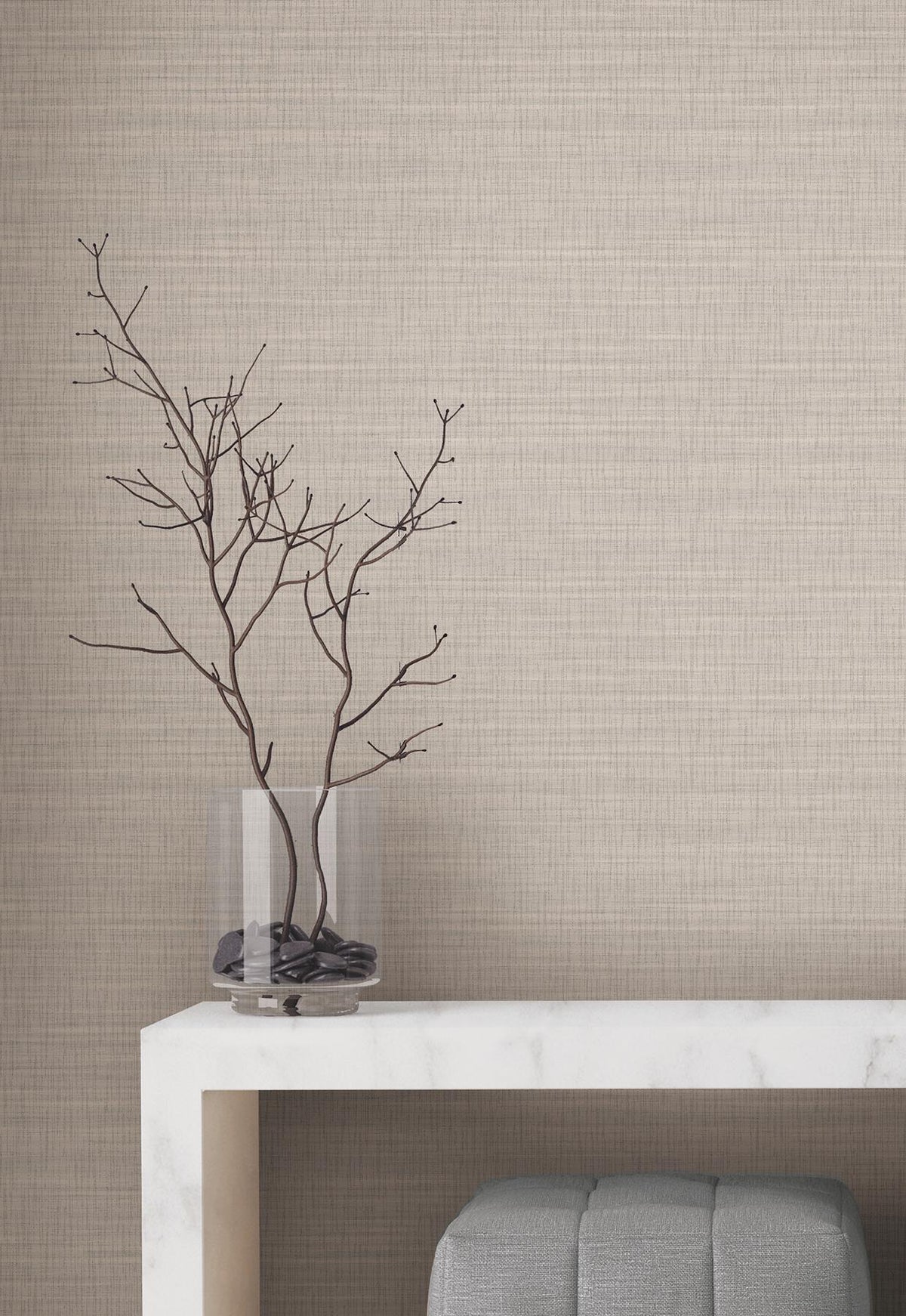 York Wallcoverings Down To Earth Taupe Striated Wallpaper