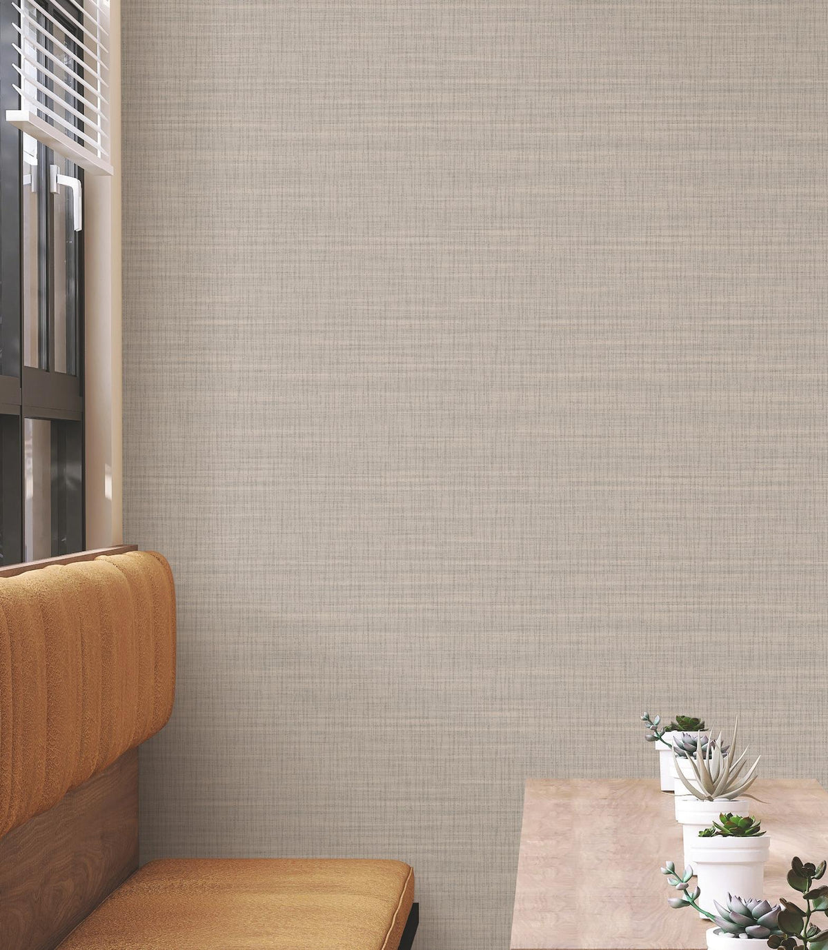 York Wallcoverings Down To Earth Taupe Striated Wallpaper