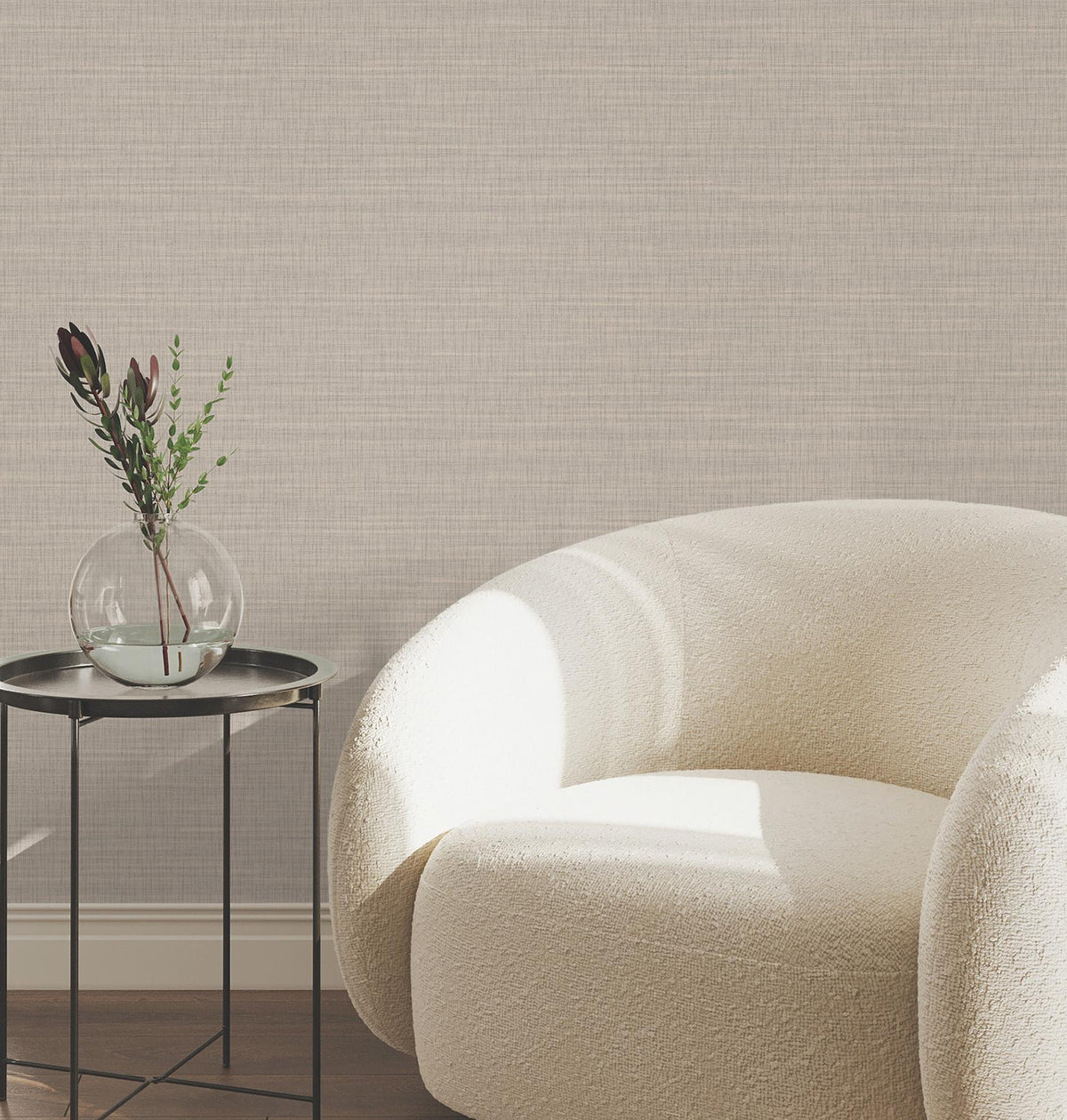 York Wallcoverings Down To Earth Taupe Striated Wallpaper
