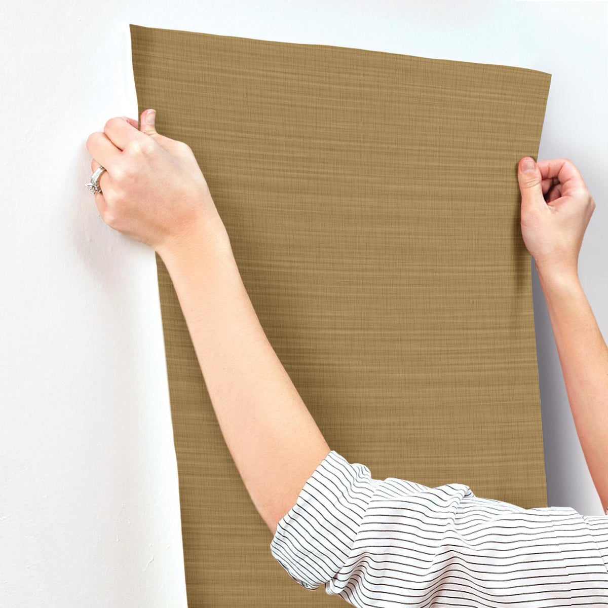 York Wallcoverings Down To Earth Brass Striated Wallpaper
