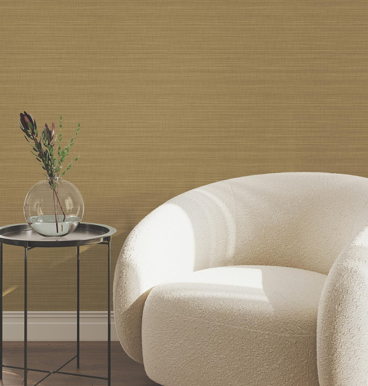 York Wallcoverings Down To Earth Brass Striated Wallpaper